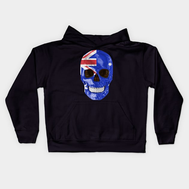 Australia Flag Skull - Gift for Australian With Roots From Australia Kids Hoodie by Country Flags